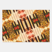 Bladmuziek Kerst Bells Piano Song Santa | Set Inpakpapier Vel (Voorkant)