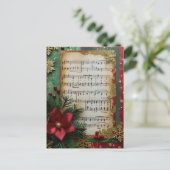 Bladmuziek Kerst Schrapen Boek Papier Feestdagenkaart (Staand voorkant)