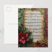 Bladmuziek Kerst Schrapen Boek Papier Feestdagenkaart (Voorkant / Achterkant)
