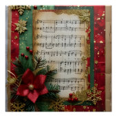 Bladmuziek Kerst Schrapen Boek Papier Perfect Poster (Voorkant)