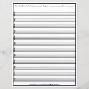 Bladmuziek Manuscript Notenbalk Papier Vellen