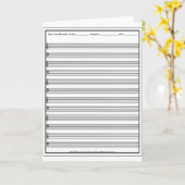 Bladmuziek Manuscript Staff Line Clef Kaart (Gele Bloem)