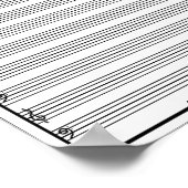 Bladmuziek Manuscript Staff Line Clef Poster (Hoek)