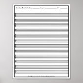 Bladmuziek Manuscript Staff Line Clef Poster (Voorkant)