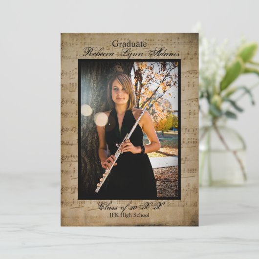 Bladmuziek met Foto's - Afstuderen Aankondiging (Staand voorkant)