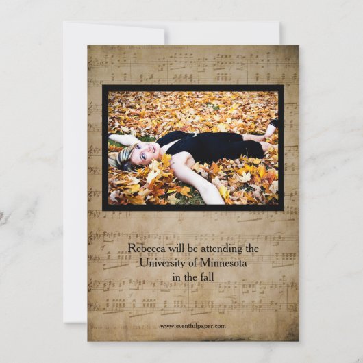 Bladmuziek met Foto's - Afstuderen Aankondiging (Achterkant)