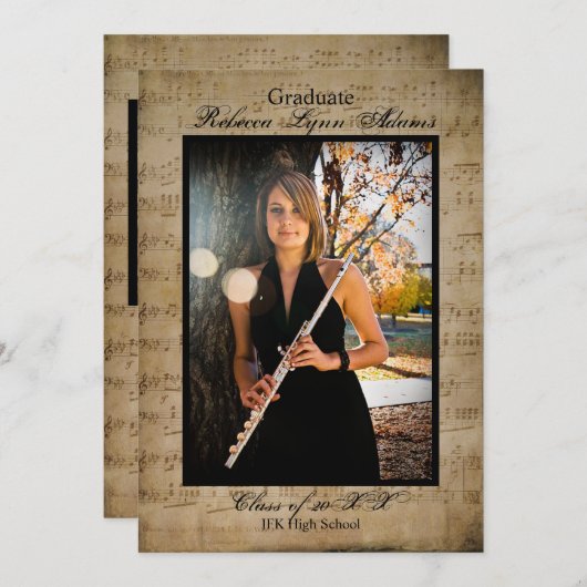 Bladmuziek met Foto's - Afstuderen Aankondiging (Voorkant / Achterkant)