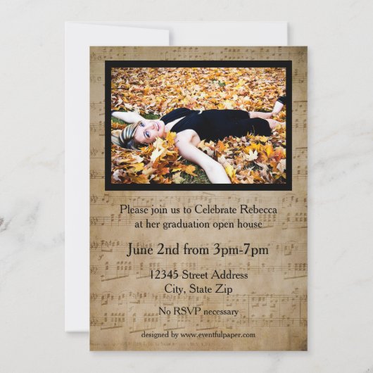 Bladmuziek met Foto's - Afstuderen Aankondiging (Achterkant)