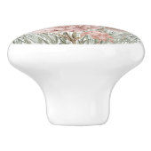 bladmuziek met roze wilde bloemen keramische knop (Zijkant)