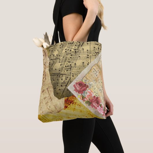 bladmuziek Musical Notes Canvas tas (Dichtbij)