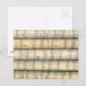 Bladmuziek ~ Muzieknoten ~ Feesttijd ~ Uitnodiging Briefkaart (Voorkant / Achterkant)