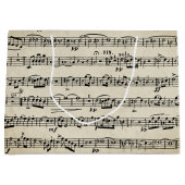 Bladmuziek op oud papier groot cadeauzakje (Voorkant)