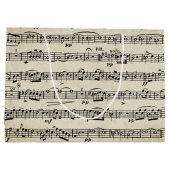 Bladmuziek op oud papier groot cadeauzakje (Achterkant)