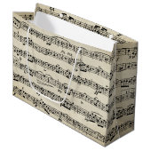 Bladmuziek op oud papier groot cadeauzakje (Voorkant Gekanteld)