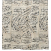  Bladmuziek Papier Collage Douchegordijn (Voorkant)