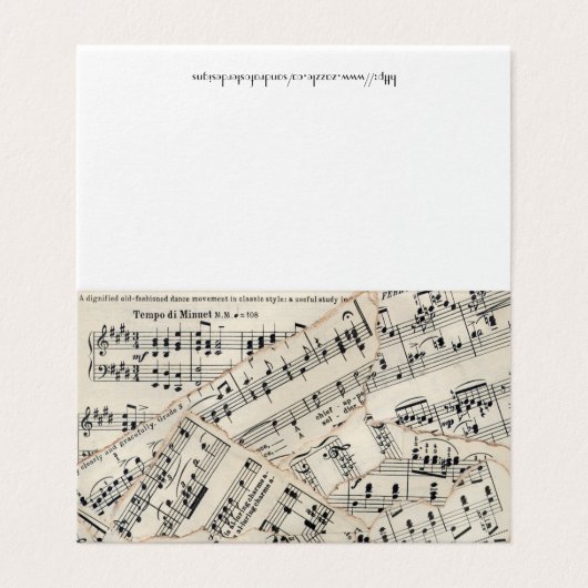  Bladmuziek Papier Collage Kaart (Buitenkant ongevouwen)