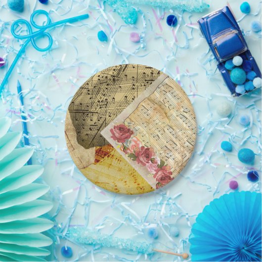  bladmuziek, pianomuziek papieren bordje (Feest)