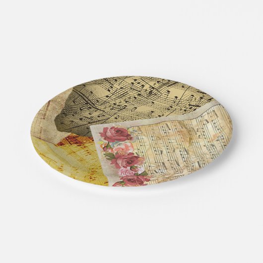  bladmuziek, pianomuziek papieren bordje (Gekanteld)