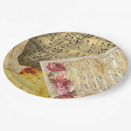  bladmuziek, pianomuziek papieren bordje (Gekanteld)