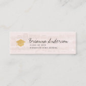 Bladmuziek Roze Afstuderen Naam Kaart invoegen Mini Visitekaartje (Voorkant)