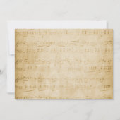 Bladmuziek Roze roos Save the Date uitnodiging (Achterkant)