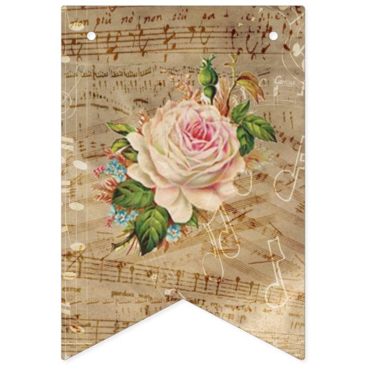 Bladmuziek Roze Rose Party Flag Banner (Tweede vlag)