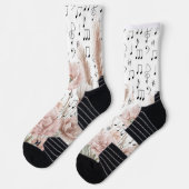  Bladmuziek Roze Wildflower Sokken (Links)