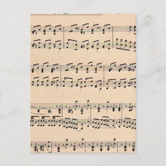 Bladmuziek Score Opmerkingen Briefkaart (Voorkant)