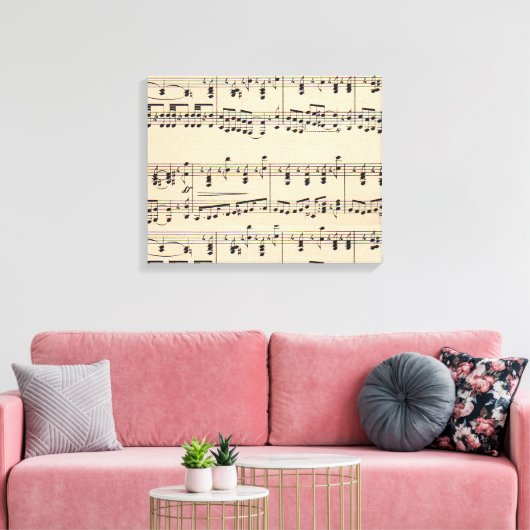  Bladmuziek Score Opmerkingen Canvas Afdruk (Insitu (Woonkamer))