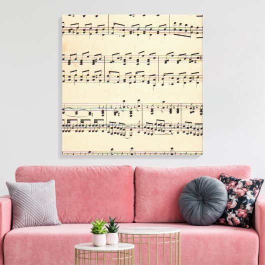  Bladmuziek Score Opmerkingen Canvas Afdruk (Insitu (Woonkamer))