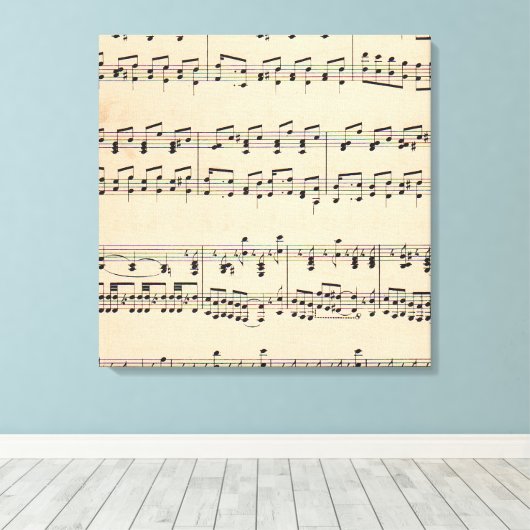 Bladmuziek Score Opmerkingen Canvas Afdruk (Insitu (Houten vloer))