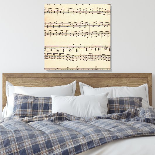  Bladmuziek Score Opmerkingen Canvas Afdruk (Insitu (Slaapkamer))