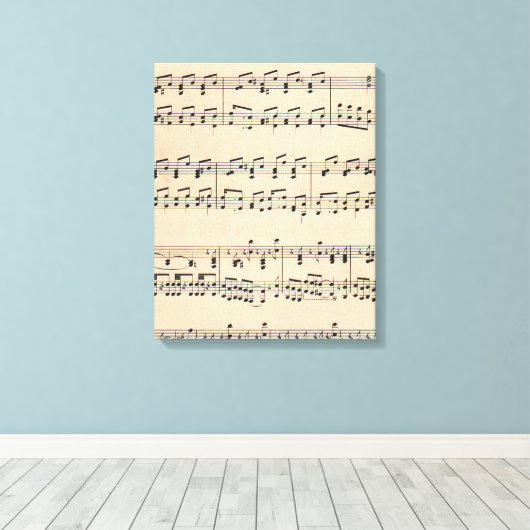  Bladmuziek Score Opmerkingen Canvas Afdruk (Insitu (Houten vloer))