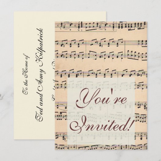 Bladmuziek Score Opmerkingen Kaart (Voorkant / Achterkant)