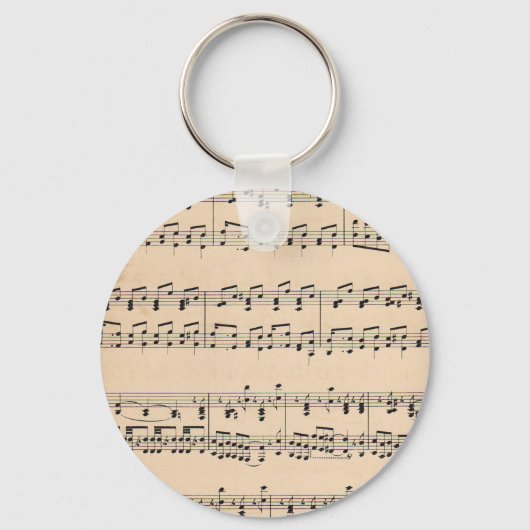 Bladmuziek Score Opmerkingen Sleutelhanger (Voorkant)