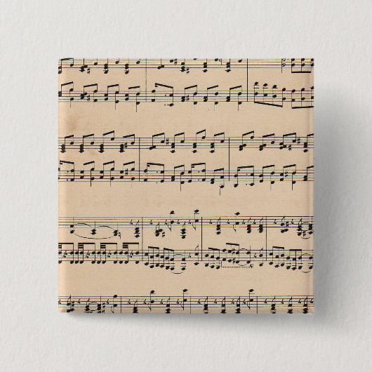  Bladmuziek Score Opmerkingen Vierkante Button 5,1 Cm (Voorkant)