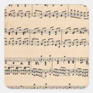 Bladmuziek Score Opmerkingen Vierkante Sticker