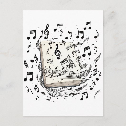 Bladmuziek scoreboek briefkaart (Voorkant)