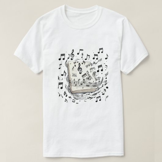Bladmuziek scoreboek t-shirt (Design voorkant)