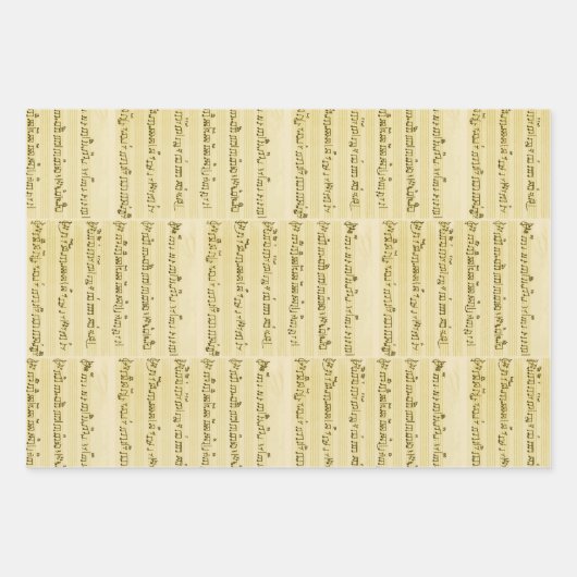 Bladmuziek Song Notes Antiek Wrapping Paper (Voorkant 3)