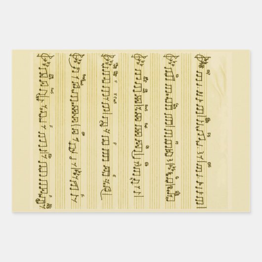 Bladmuziek Song Notes Antiek Wrapping Paper (Voorkant 2)
