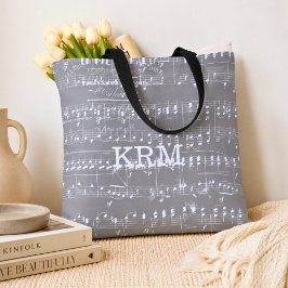 Bladmuziek uit het verleden handtekening tote bag