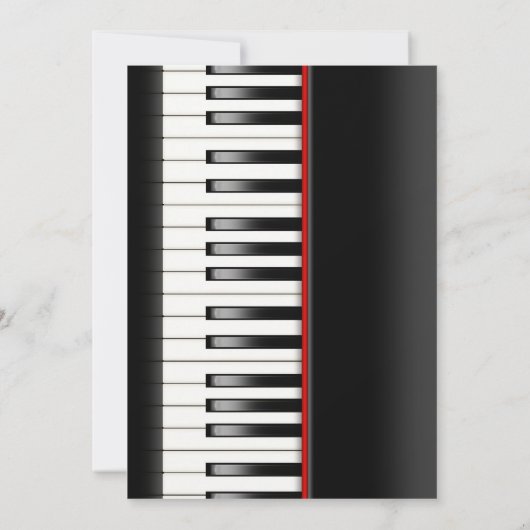 Bladmuziek voor piano Overweging Uitnodigen Kaart (Achterkant)