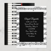 Bladmuziek voor piano Overweging Uitnodigen Kaart (Voorkant / Achterkant)