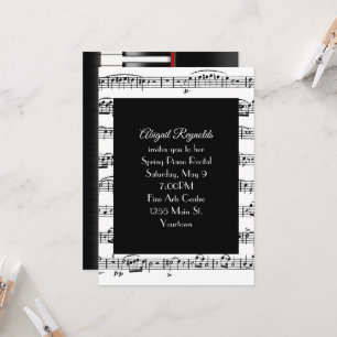 Bladmuziek voor piano Overweging Uitnodigen Kaart