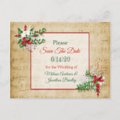 Bladmuziek Winter Save the Date Briefkaart (Voorkant)