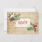 Bladmuziek Winter Wedding RSVP kaart (Achterkant)