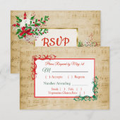 Bladmuziek Winter Wedding RSVP kaart (Voorkant / Achterkant)