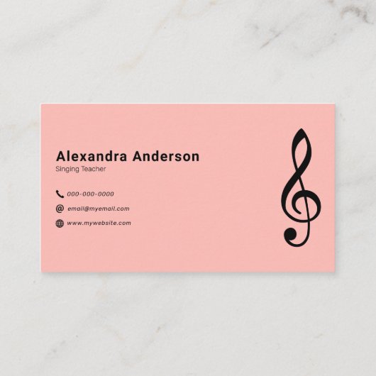 Bladmuziek - Zangleraar Visitekaartje (Achterkant)