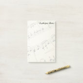 Bladmuzieknoot van aangepaste naam plaknotities post-it® notes (Op bureau)